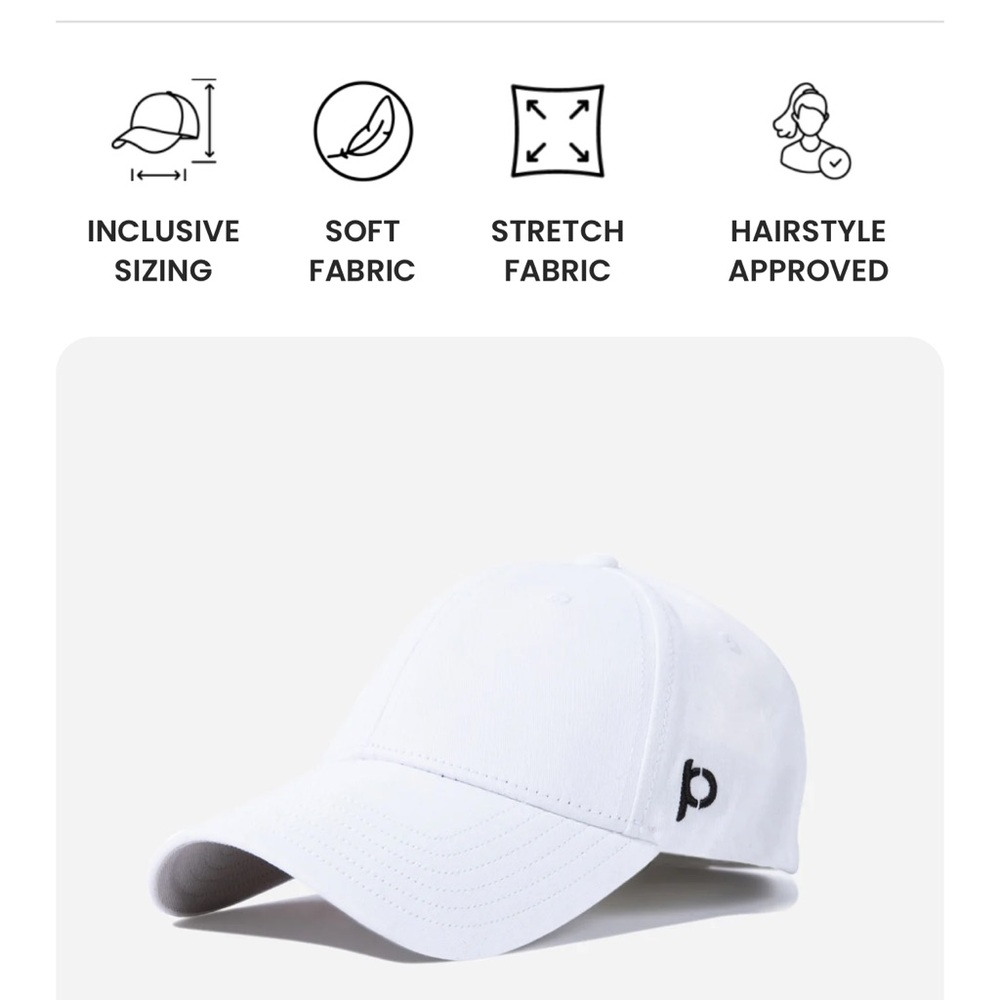 Ponyback Everyday Fit White Baseball Cap